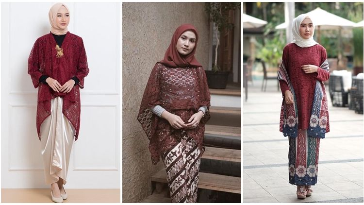 Inspirasi Kebaya Maroon Hijab Yang Kekinian