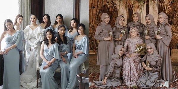 Style Baju Bridesmaid Satin Polos Terkini